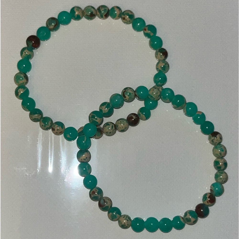 Handmade Green Imperial Stone Bead Bracelet